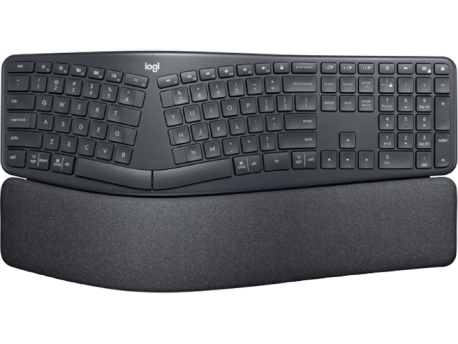 Logitech ERGO K860 Wireless Ergonomic Keyboard - Split Keyboard, Wrist Rest, Natural Typing, Stain-Resistant Fabric, Bluetooth and USB Connectivity, Compatible with Windows/Mac