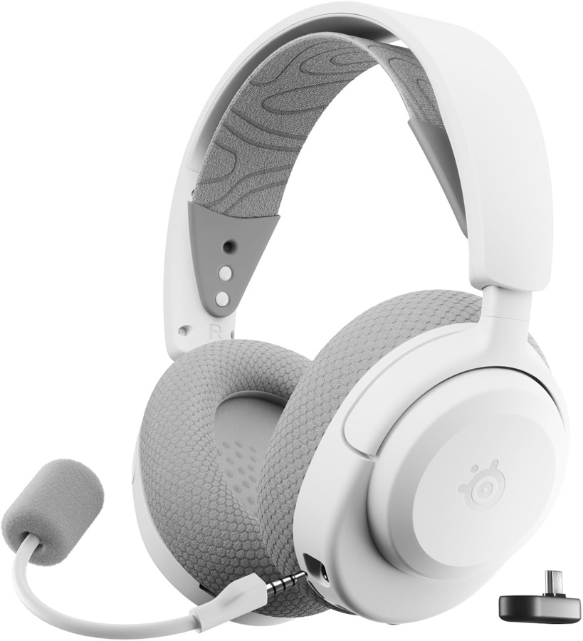 SteelSeries Arctis Nova 3X Wireless Multi-Platform Gaming Headset - Mobile App Control, 40 HR Battery, Neodymium Magnetic Drivers, 2.4GHz/Bluetooth, Xbox, PS5, PC, Switch, Mobile - White