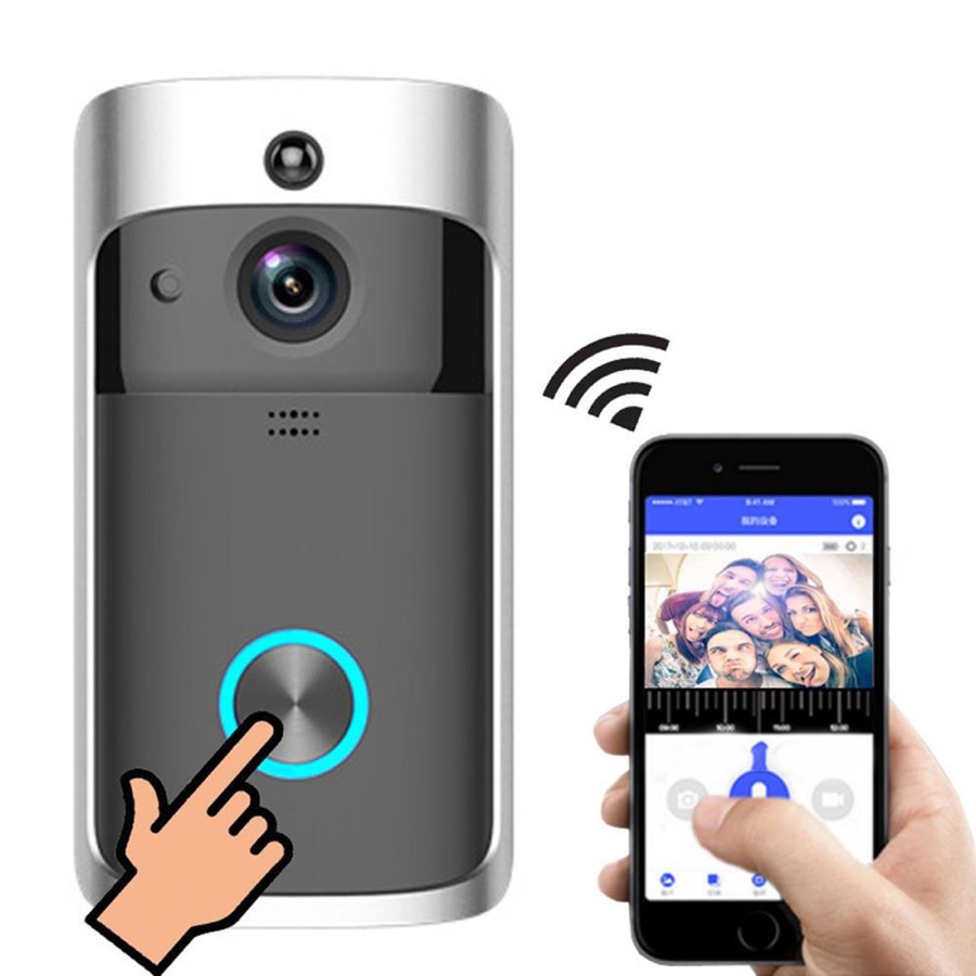 V5 Wireless Smart Doorbell Night Vision 720P HD Video Indoor Ding-Dong Machine Motion Sensing with Noise Canceling Microphone